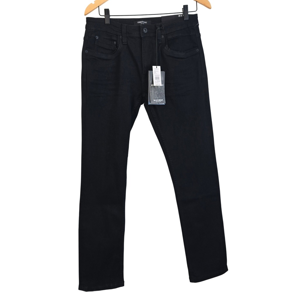🆕️ NWT - Kenneth Cole New York Mens‎ Slim Fit Stretch Jeans Black City 30x30